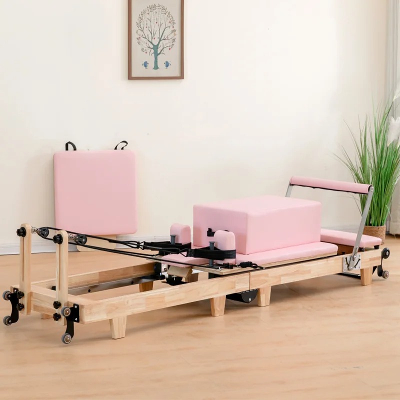Yoga Fitness Reformer - เครื่องพิลาทิสแบบเคลื่อนย้ายได้สำหรับใช้ในบ้าน อุปกรณ์ฝึกโยคะและฟิตเนส - เสริมสร้างความแข็งแรงของกล้ามเนื้อแกนกลางลำตัว