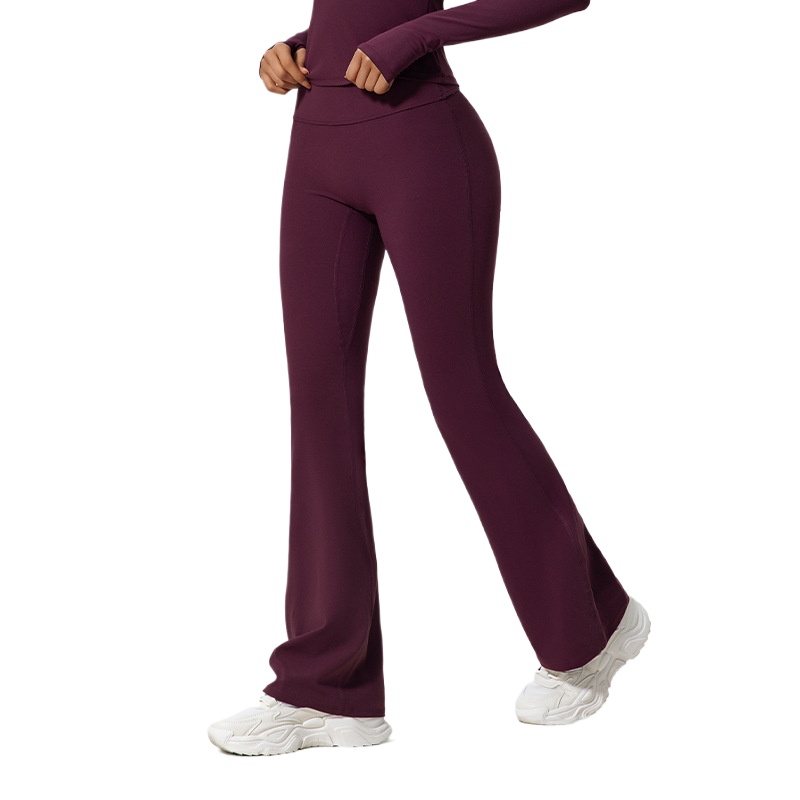 Yoga Fitness Pants - LezyanXR ขากว้างแน่น Nude ยกสะโพกโยคะ Flared Dance