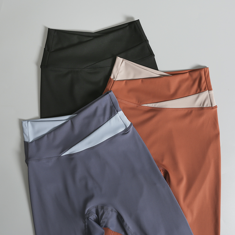 Yoga Fitness Pants - กางเกงฟิตเนสเอวสูงสำหรับผู้หญิง ไร้ตะเข็บ กระชับ ยืดหยุ่น ระบายอากาศ แห้งเร็ว