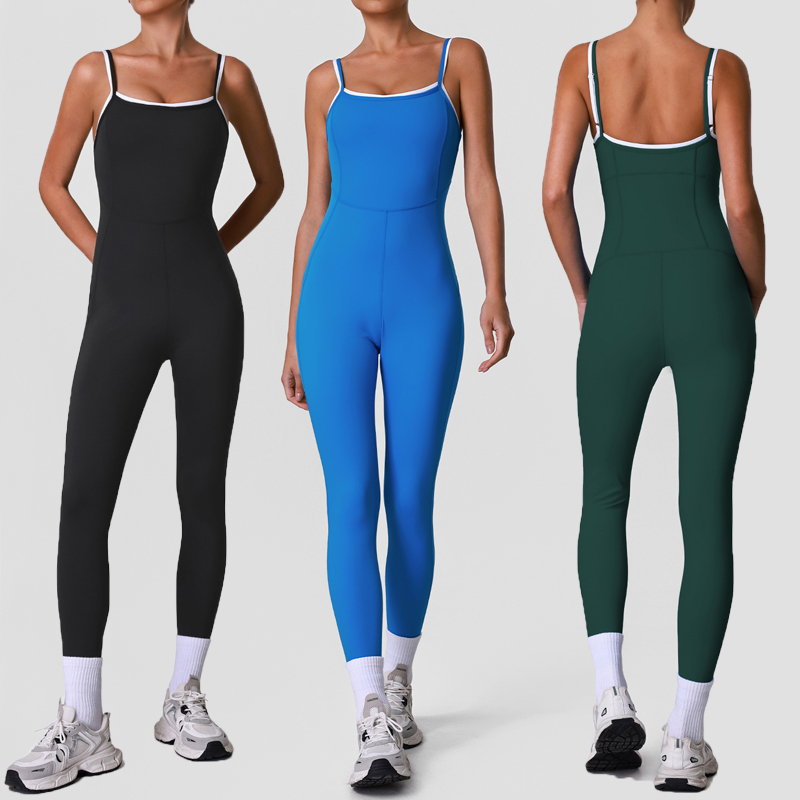 Yoga Fitness Kleidung - ชุดโยคะออกกำลังกายแบบชิ้นเดียวสำหรับผู้หญิง ทรงเข้ารูป ยืดหยุ่นสูง ชุดจั๊มสูทออกกำลังกาย ระบายอากาศ แห้งเร็ว
