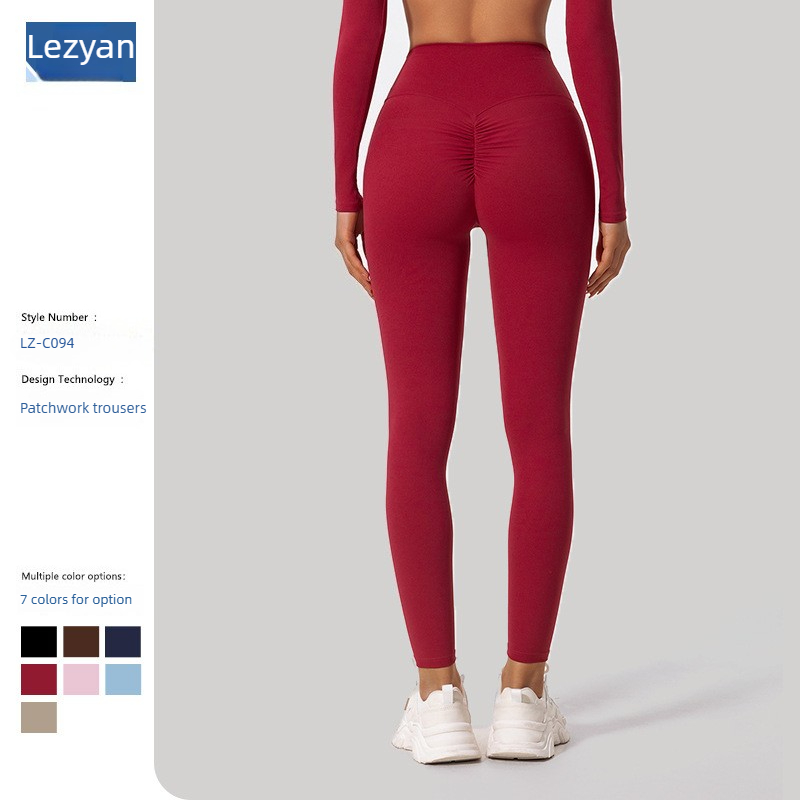 Yoga Fitness Pants - เลกกิ้งโยคะเอวสูง ยกสะโพก ระบายอากาศ แห้งเร็ว สำหรับวิ่ง ออกกำลังกาย