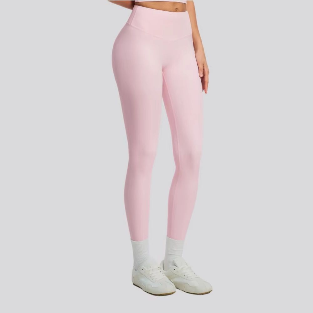 Yoga Fitness Pants - กางเกงโยคะสีพื้นสำหรับผู้หญิง เอวสูง กางเกงออกกำลังกาย ระบายอากาศ ยืดหยุ่น เหมาะสำหรับวิ่งและออกกำลังกาย