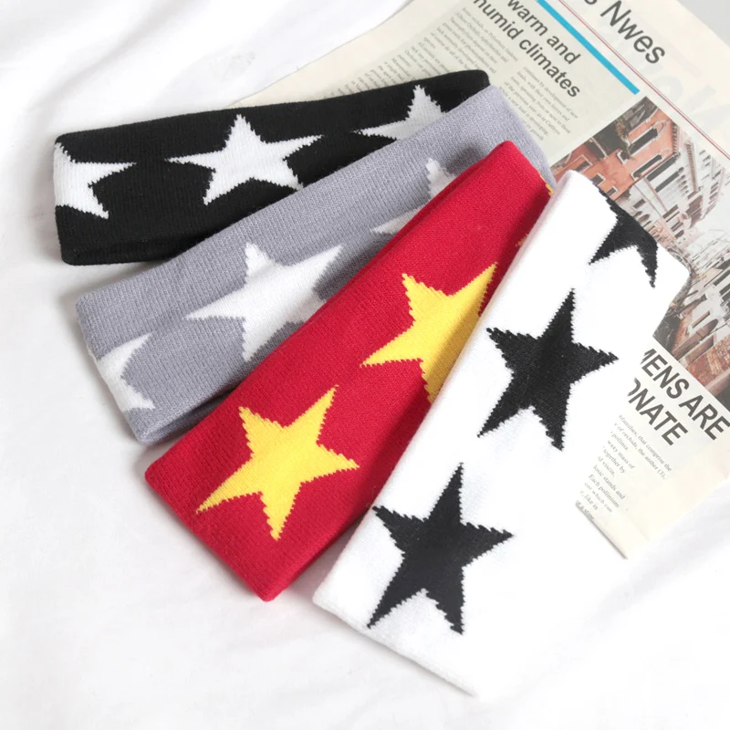 Yoga Fitness Girl - Pentagram ยืดหยุ่นผมวงผู้หญิงผู้ชาย Hairband วิ่งออกกําลังกายโยคะ Headbands หญิงผม