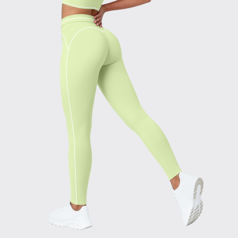 Yoga Fitness Pants - กางเกงเลกกิ้งเอวสูงสำหรับผู้หญิง กางเกงออกกำลังกาย ฟิตเนส วิ่ง โยคะ กางเกงรัดรูปสีตัดต่อ