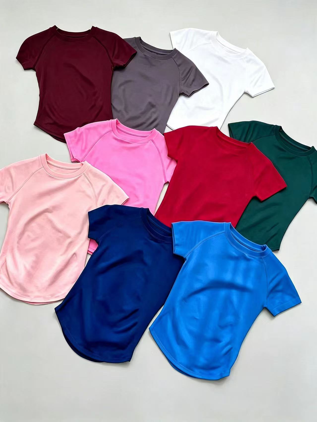 Yoga Fitness Wear - เสื้อกีฬาแขนสั้นสำหรับผู้หญิง DFUF สำหรับฤดูร้อน แห้งเร็ว ระบายอากาศได้ดี เสื้อยืดลำลองสำหรับออกกำลังกาย
