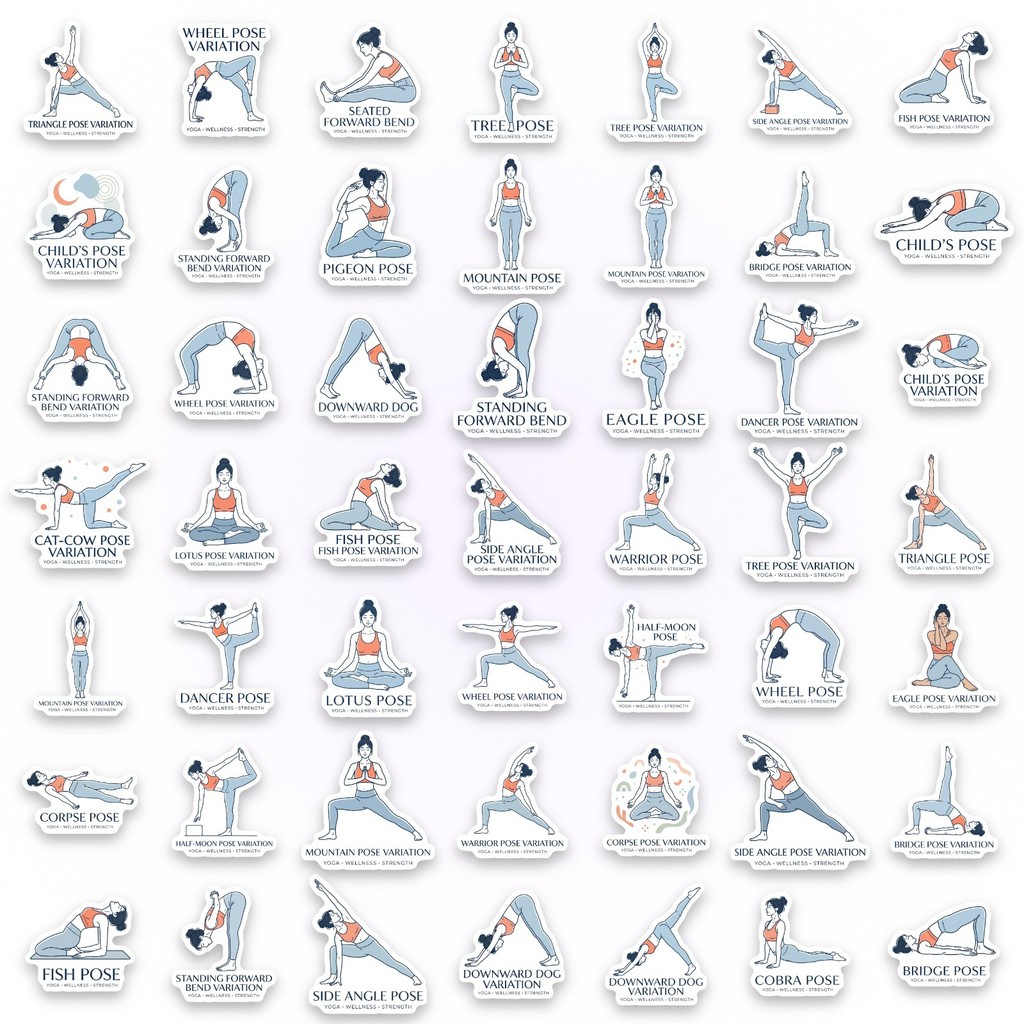 สติกเกอร์ท่าโยคะ 50 ชิ้น, สติก - Yoga And Fitness Studio บทวิจารณ์และราคา