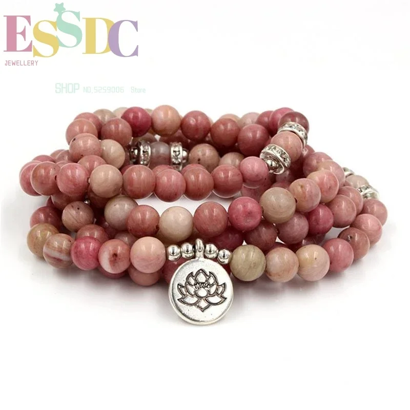ลูกปัดโรโดไนต์ธรรมชาติขนาด 8 ม - Yoga Fitness Gifts บทวิจารณ์และราคา