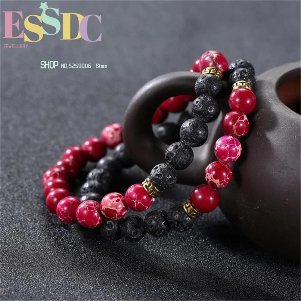 สร้อยข้อมือหินภูเขาไฟสีดำขายดี - Yoga Fitness Gifts บทวิจารณ์และราคา