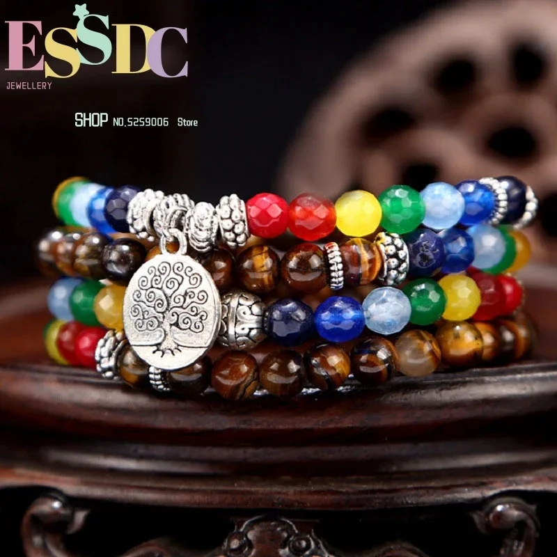 ลูกปัดไทเกอร์อายธรรมชาติขนาด 6 - Yoga Fitness Gifts บทวิจารณ์และราคา