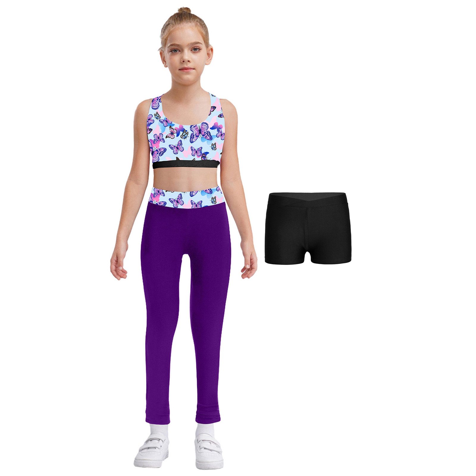 เด็กสามชิ้นชุดกีฬาฟิตเนสเด็กผู - Yoga Fitness Girl บทวิจารณ์และราคา