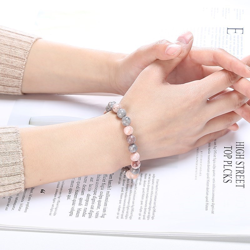 JD ธรรมชาติสีชมพู Zebra Jasper - Yoga Fitness Gifts บทวิจารณ์และราคา