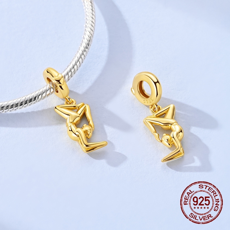 จี้เงินแท้ 925 รูปท่าโยคะสีทอง - Yoga Fitness Gifts บทวิจารณ์และราคา