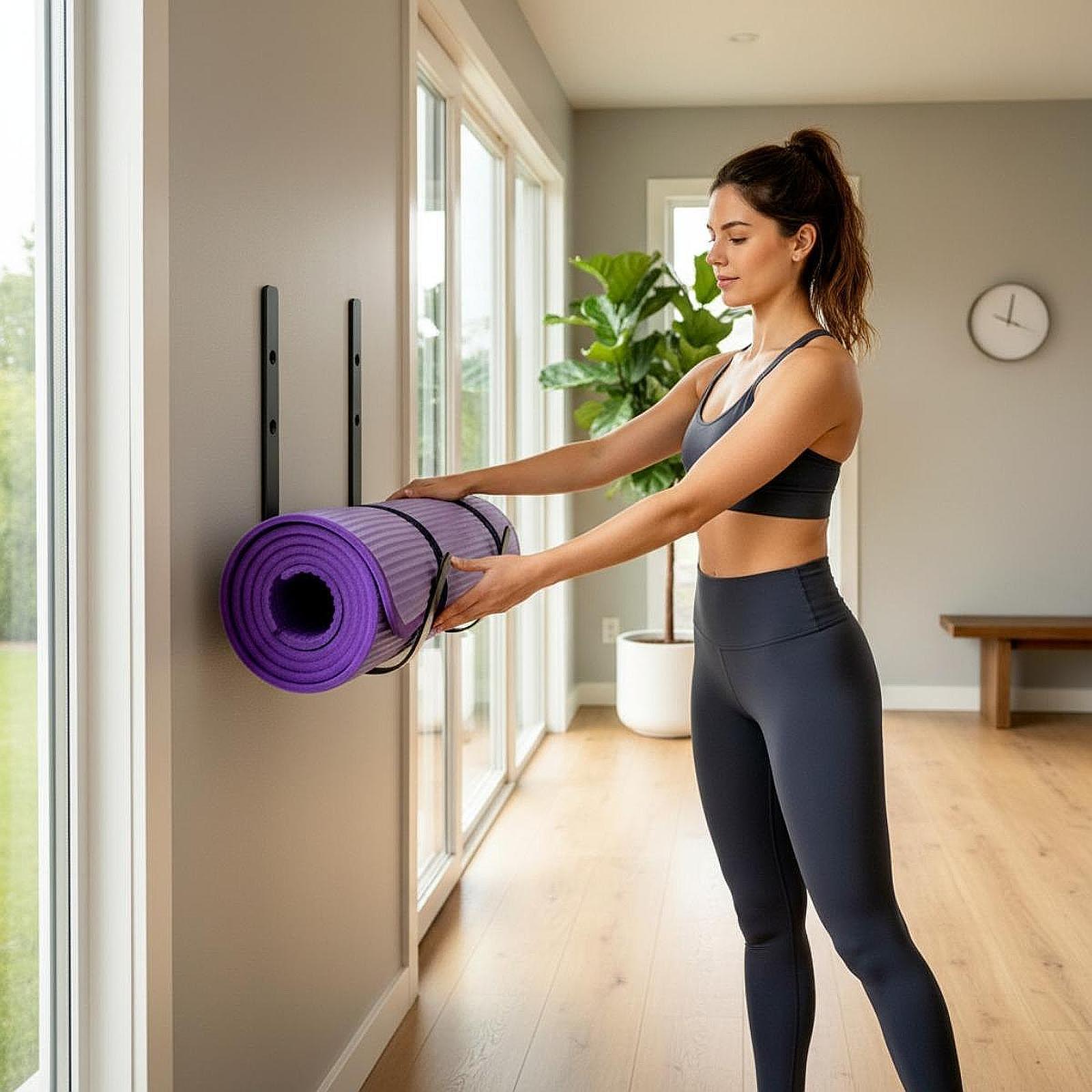 ที่แขวนเสื่อโยคะติดผนัง ขนาดกะ - Yoga And Fitness Studio บทวิจารณ์และราคา