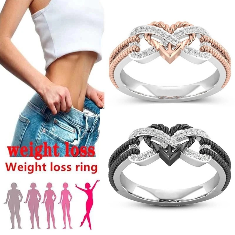 แหวนลายหัวใจทองคำสีกุหลาบสีดำส - Yoga Fitness Gifts บทวิจารณ์และราคา