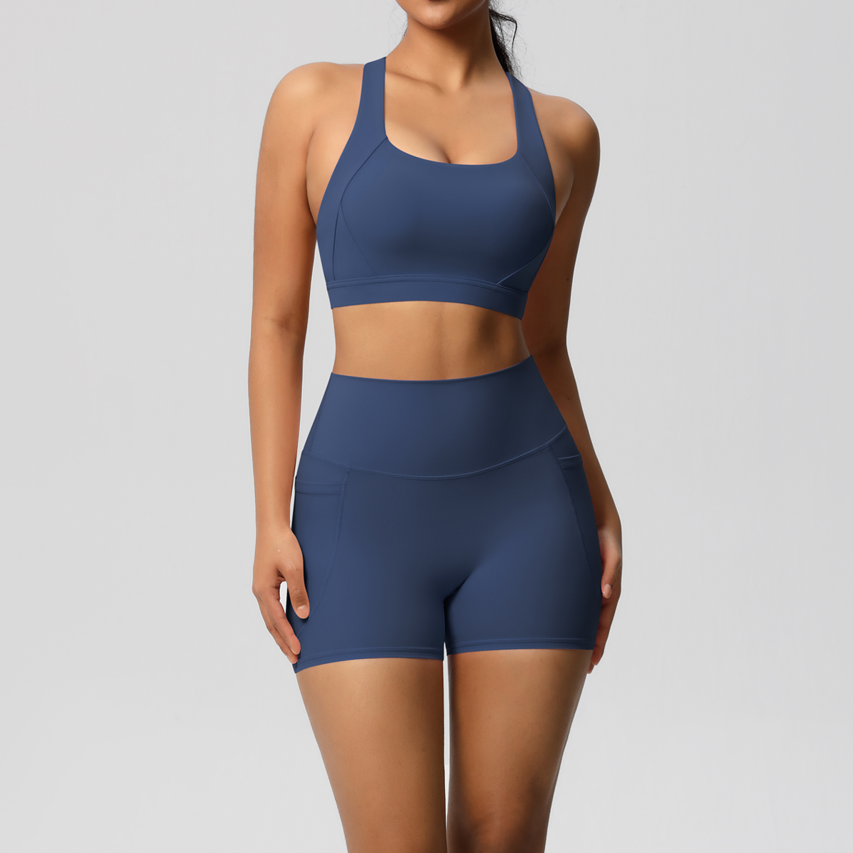 2PCS กีฬา Pocketed ชุดโยคะเสื้ - Yoga Fitness Kleidung บทวิจารณ์และราคา