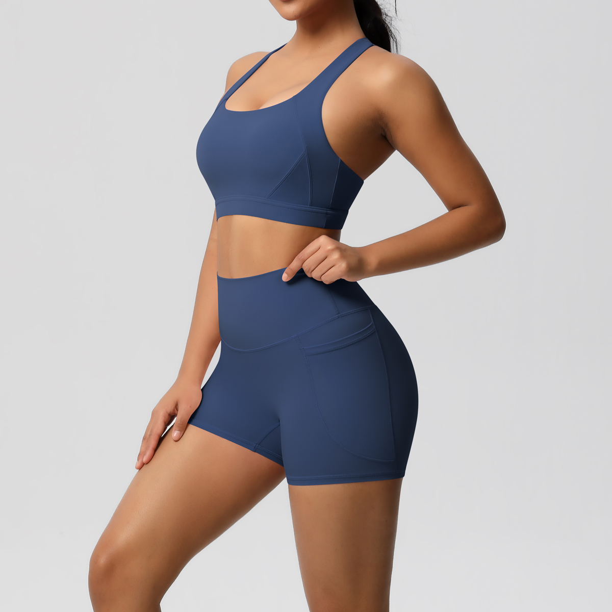 2PCS กีฬา Pocketed ชุดโยคะเสื้ - Yoga Fitness Kleidung บทวิจารณ์และราคา
