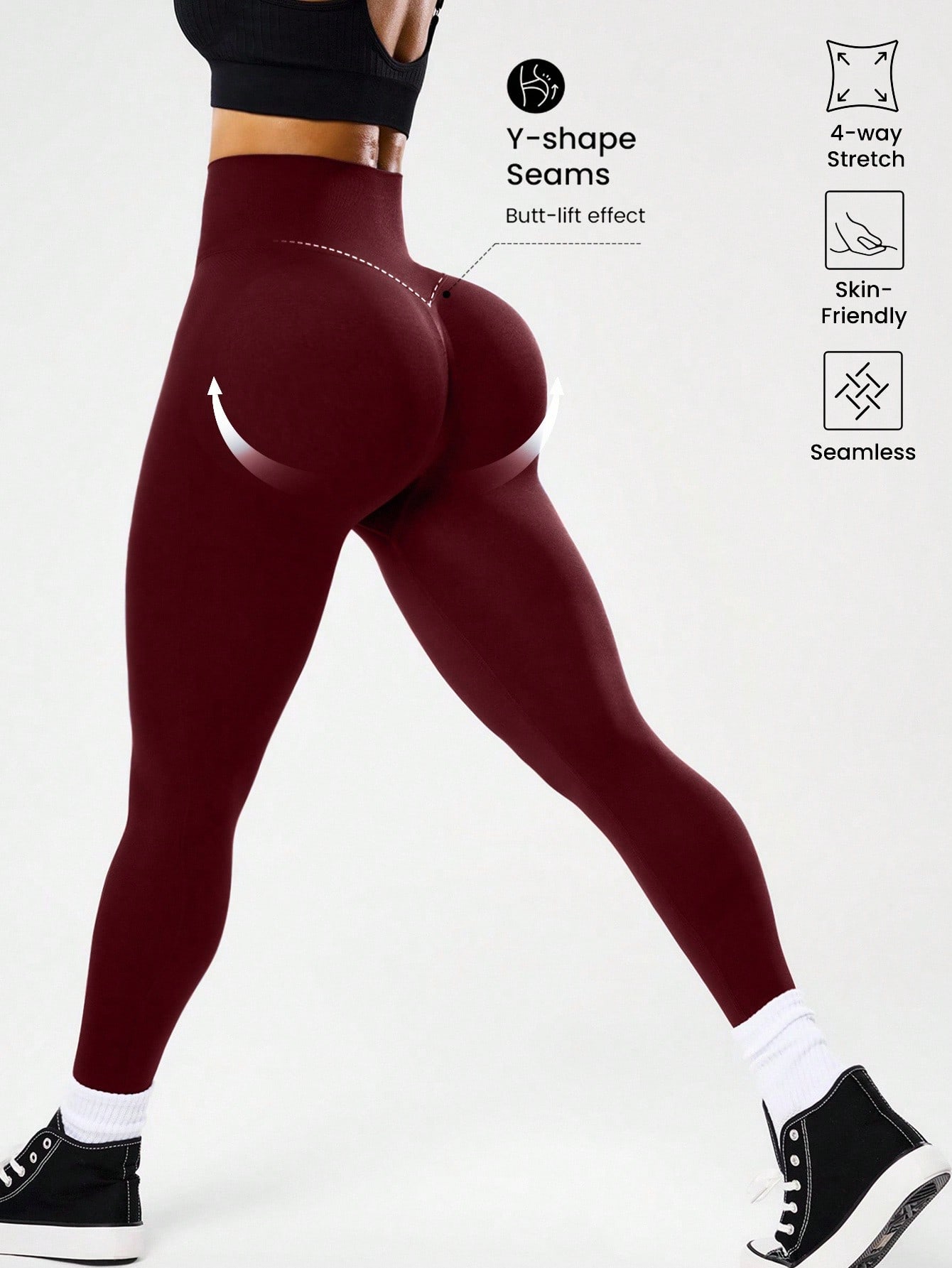 กางเกงโยคะเอวสูงไร้ตะเข็บสำหรั - Yoga Fitness Pants บทวิจารณ์และราคา